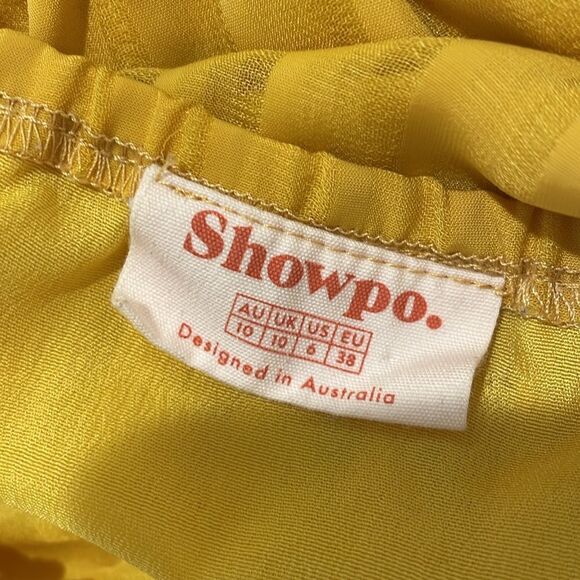 SHOWPO. CUPIDS ARROW PLAYSUIT IN MUSTARD | size 6 - Picture 10 of 11